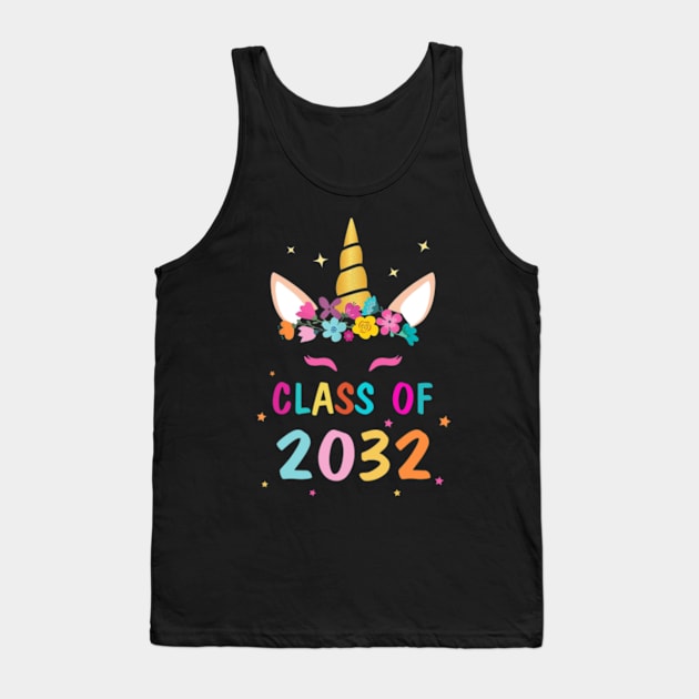 Kid Unicorn First Day Of School Class Of 2032- Tank Top by Xizin Gao